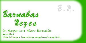 barnabas mezes business card